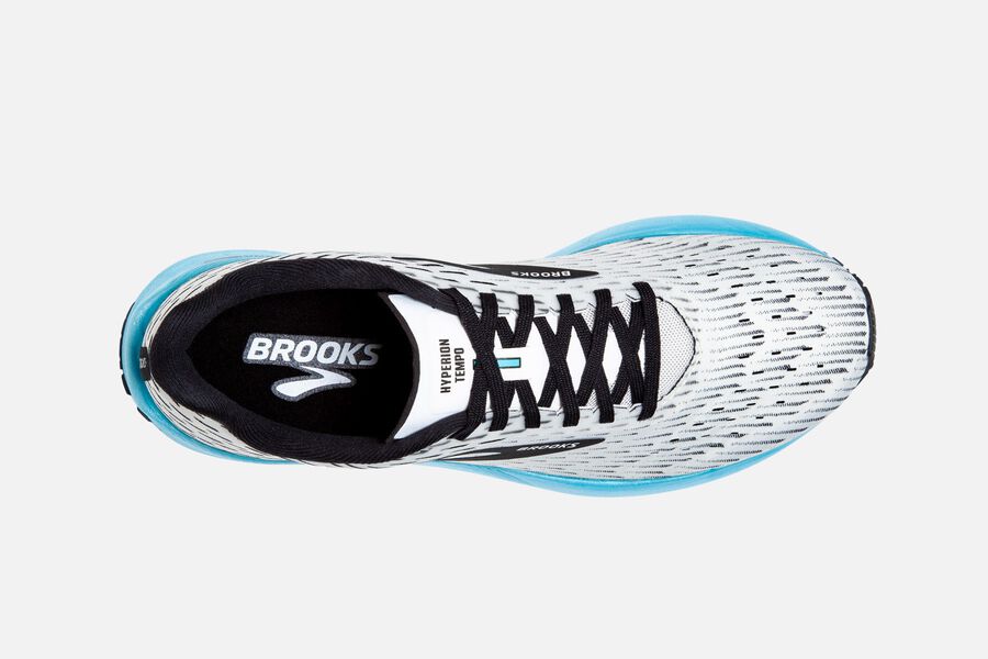 Brooks Hyperion Tempo Road Running Shoes - Womens - White/Black/Turquoise - SU9257360